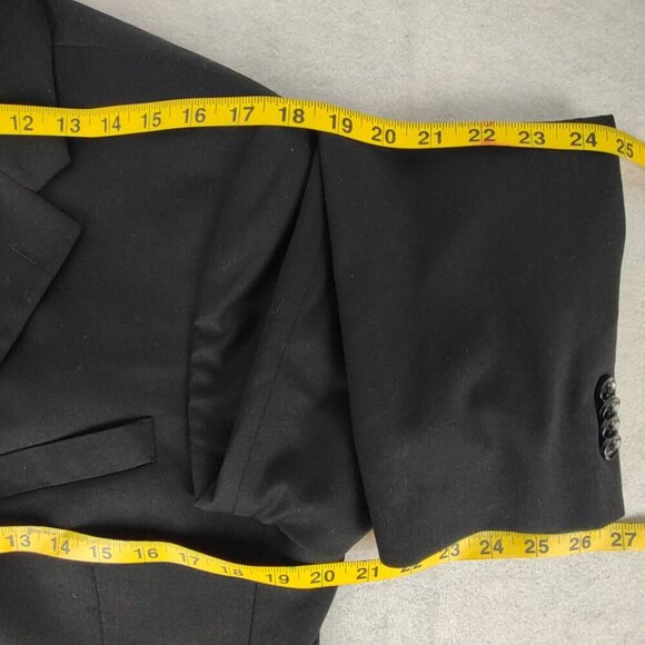 Tommy Hilfiger Black Wool Blend Double Vent Blazer Sport Coat Jacket Men Sz 42L - Picture 9 of 13